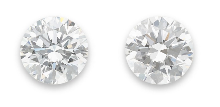 TWO DIAMONDS OF 3.03 and 3.22 CARATS