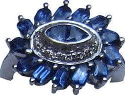 Ceylon Blue Sapphire and Diamond Cluster Ring