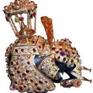 Handcrafted Jewel (Ceylon Sapphire) Studded Ornamental Elephant