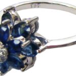 Blue Sapphire and Diamond Ring
