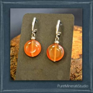 Earrings made of Carnelian