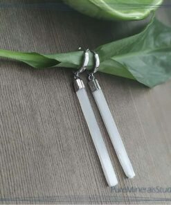 Earrings made of Selenite