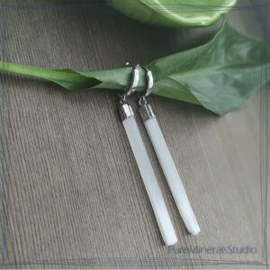 Earrings made of Selenite