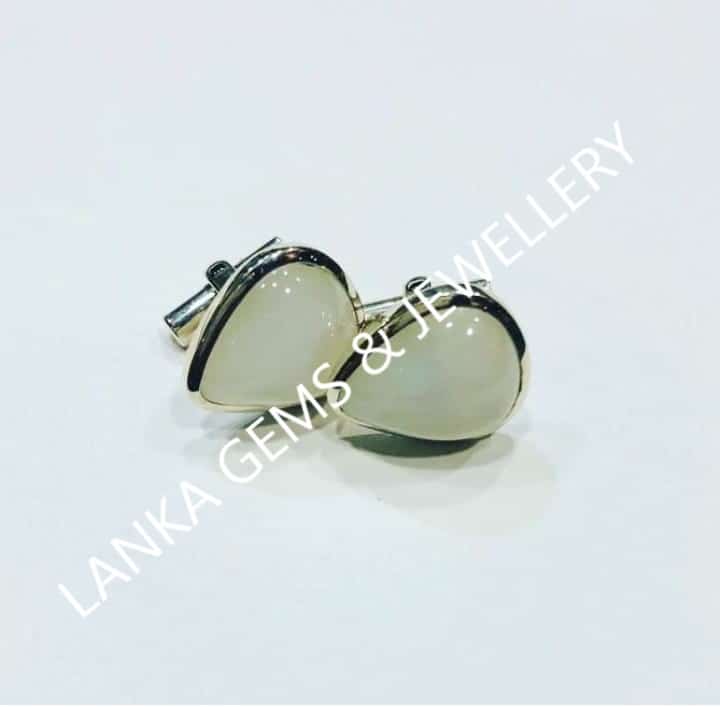 Pair of Cufflinks with Moonstone set in Sterling Silver - Image 3