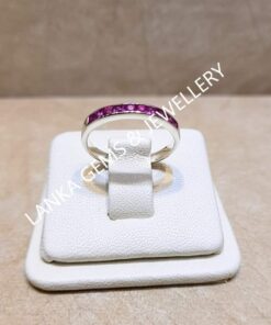 Half Eternity Ring with Pink Sapphires set in Sterling Silver