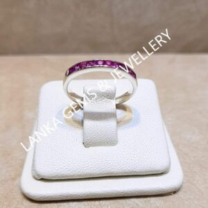 Half Eternity Ring with Pink Sapphires set in Sterling Silver