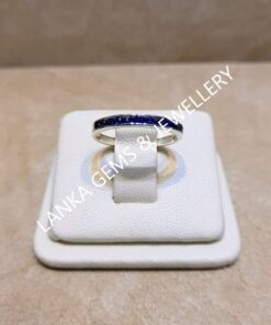 Half Eternity Ring with Blue Sapphires set in Sterling Silver
