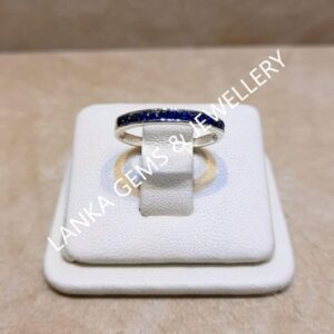 Half Eternity Ring with Blue Sapphires set in Sterling Silver