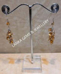 Pair of Ear-rings with Citrine set in 14k White Gold