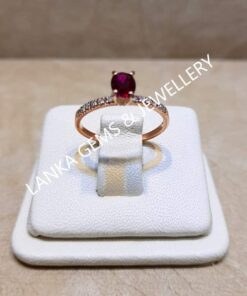 Ring with Ruby Gemstone and Diamonds set in 14k Rose/Red Gold