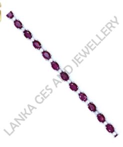 Bracelet with Ruby & Diamonds set in 9k White Gold