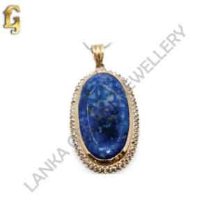 Pendant with Lapis Lazuli & Diamonds set in 18k Rose/Red Gold