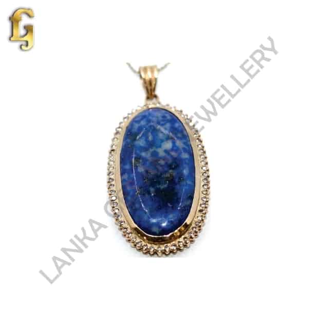 Pendant with Lapis Lazuli & Diamonds set in 18k Rose/Red Gold