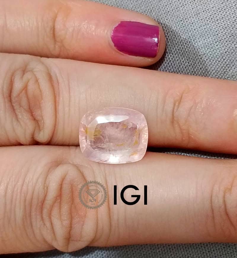 6.71ct IGI Certified Padparadscha Sapphire , 100% Natural Untreated Gemstone - Image 5